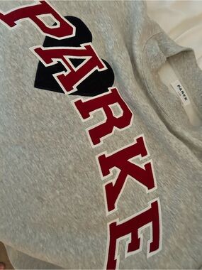 Parke heart mock Neck Women's Sweatshirt in Light Gray